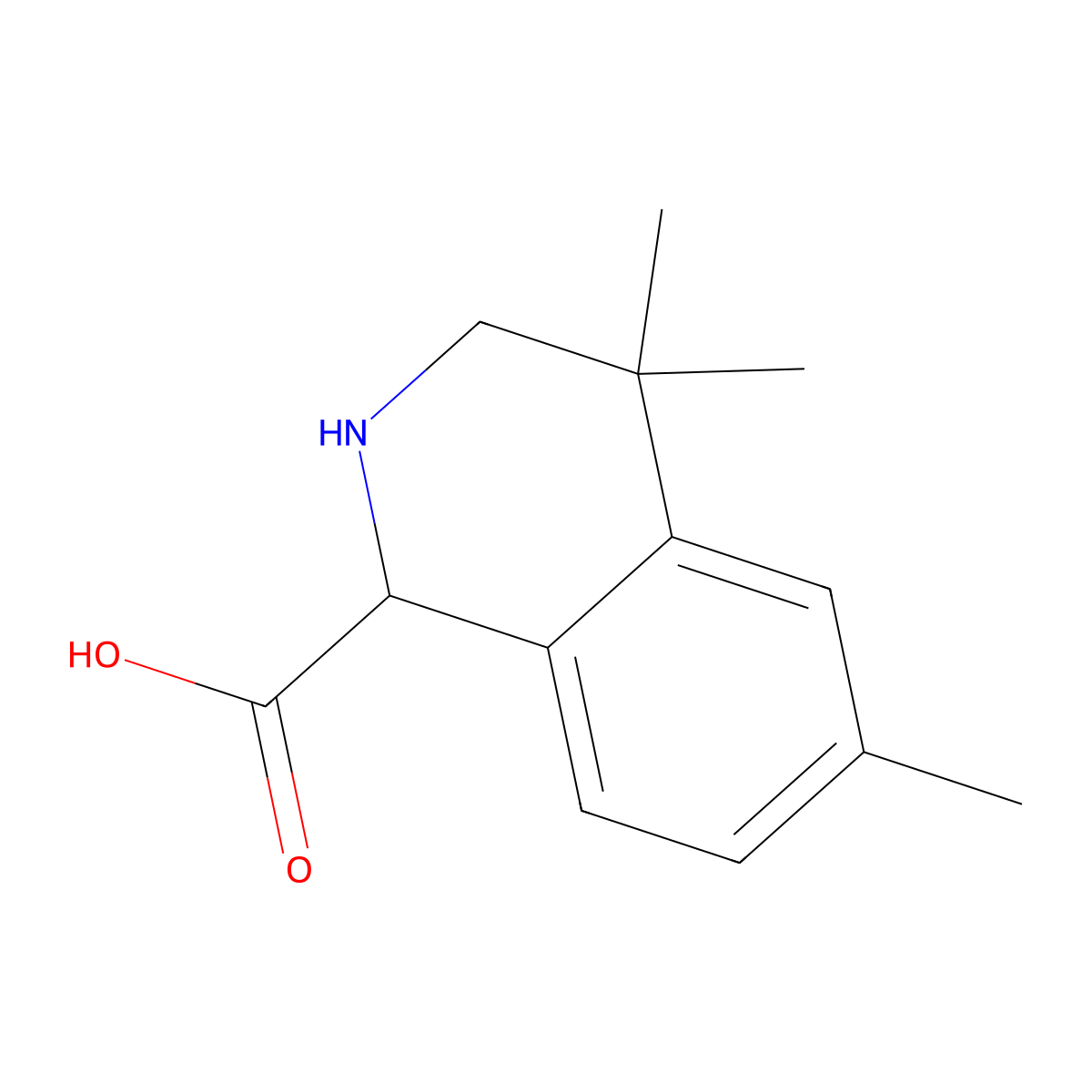 4,4,6-Trimethyl-2,3-dihydro-1H-isoquinoline-1-carboxylic acid molecular structure, CAS 2103614-15-7