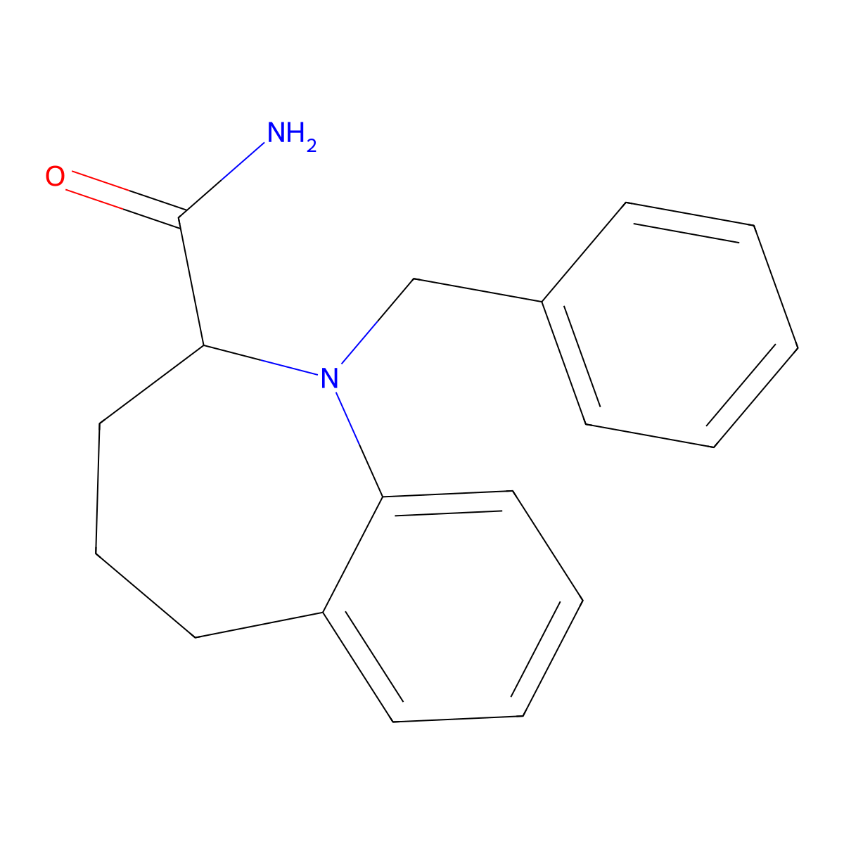 1-benzyl-2,3,4,5-tetrahydro-1H-1-benzazepine-2-carboxamide molecular structure, CAS 2103615-49-0