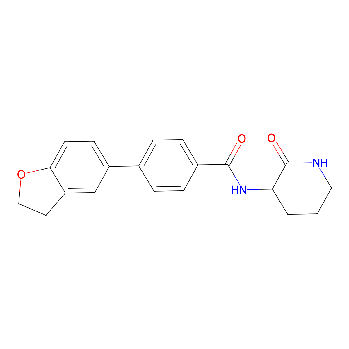 4-(2,3-Dihydro-1-benzofuran-5-YL)-N-(2-oxopiperidin-3-YL)benzamide molecular structure, CAS 2103633-72-1