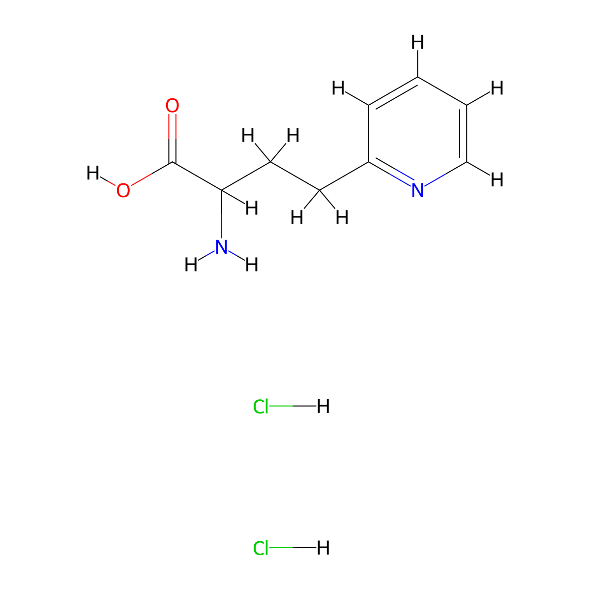 2-Amino-4-(pyridin-2-yl)butanoic acid dihydrochloride molecular structure, CAS 2103648-47-9