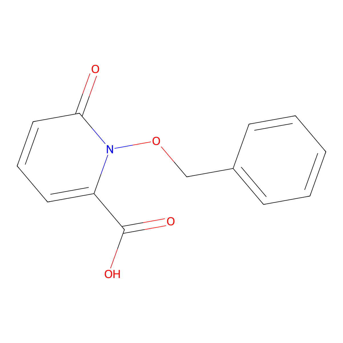1-(Benzyloxy)-6-oxo-1,6-dihydropyridine-2-carboxylic acid molecular structure, CAS 210366-15-7