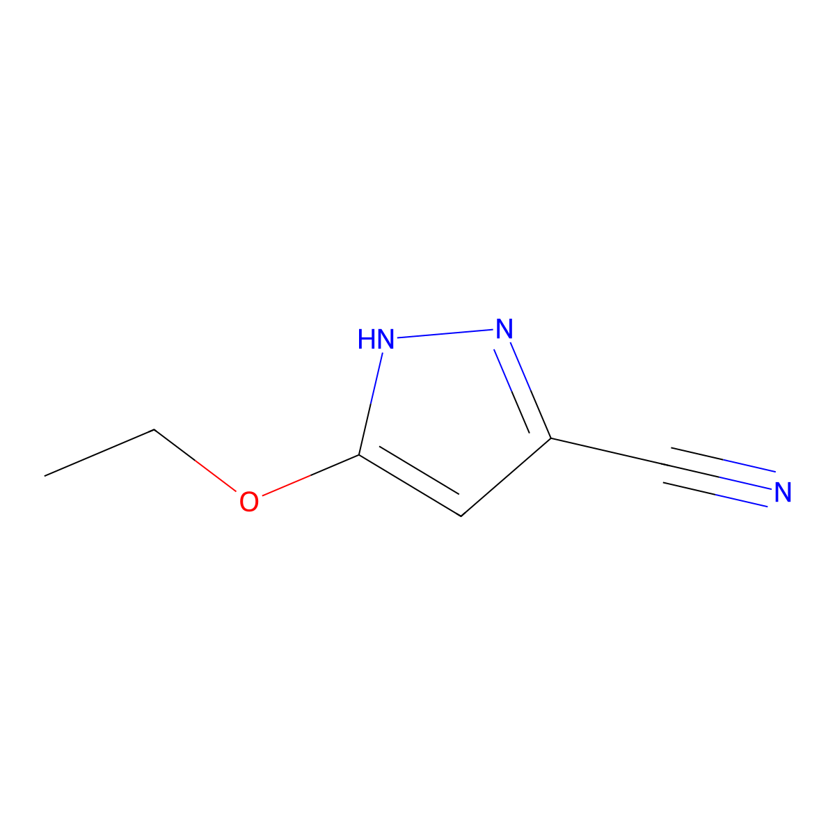 5-ethoxy-1H-pyrazole-3-carbonitrile molecular structure, CAS 2103667-41-8