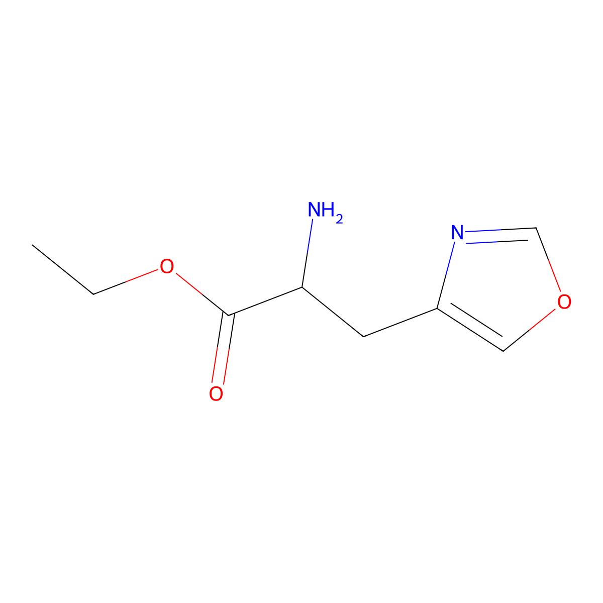 Ethyl 2-amino-3-(1,3-oxazol-4-yl)propanoate molecular structure, CAS 2103690-61-3