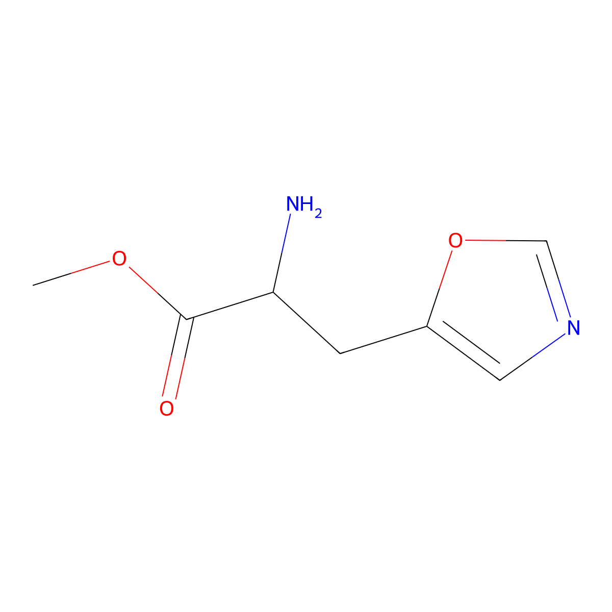 Methyl 2-amino-3-(1,3-oxazol-5-yl)propanoate molecular structure, CAS 2103690-68-0