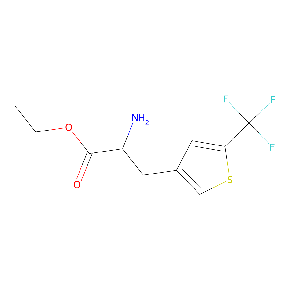 Ethyl 2-amino-3-[5-(trifluoromethyl)thiophen-3-yl]propanoate molecular structure, CAS 2103698-21-9