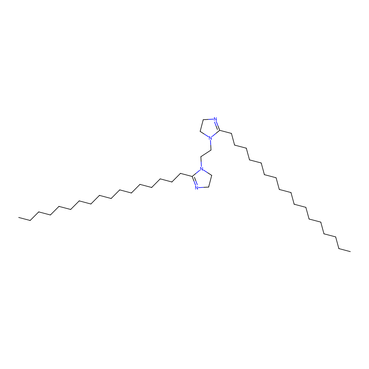 1,1'-Ethylenebis(4,5-dihydro-2-heptadecyl-1H-imidazole) molecular structure, CAS 21037-88-7