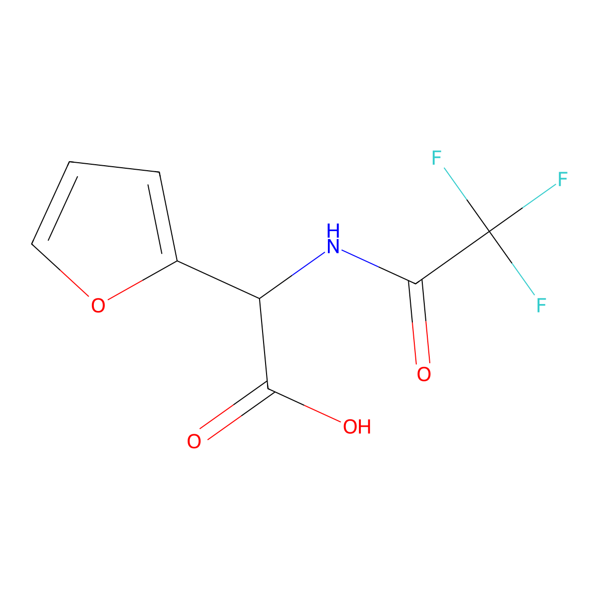 2-(Furan-2-yl)-2-(trifluoroacetamido)acetic acid molecular structure, CAS 2103740-91-4