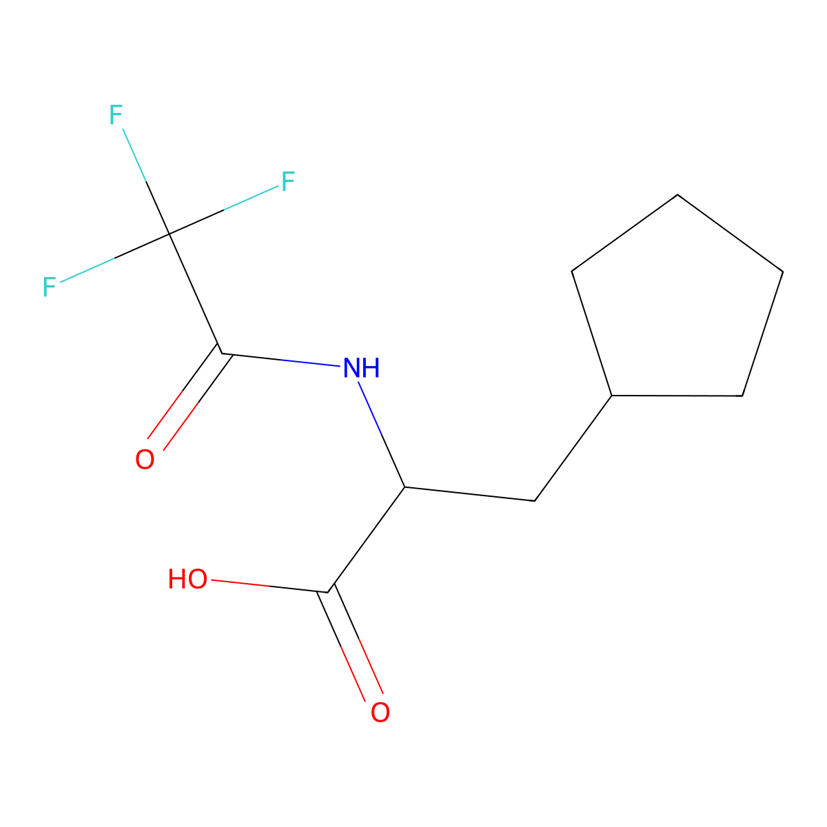 3-Cyclopentyl-2-(trifluoroacetamido)propanoic acid molecular structure, CAS 2103744-34-7
