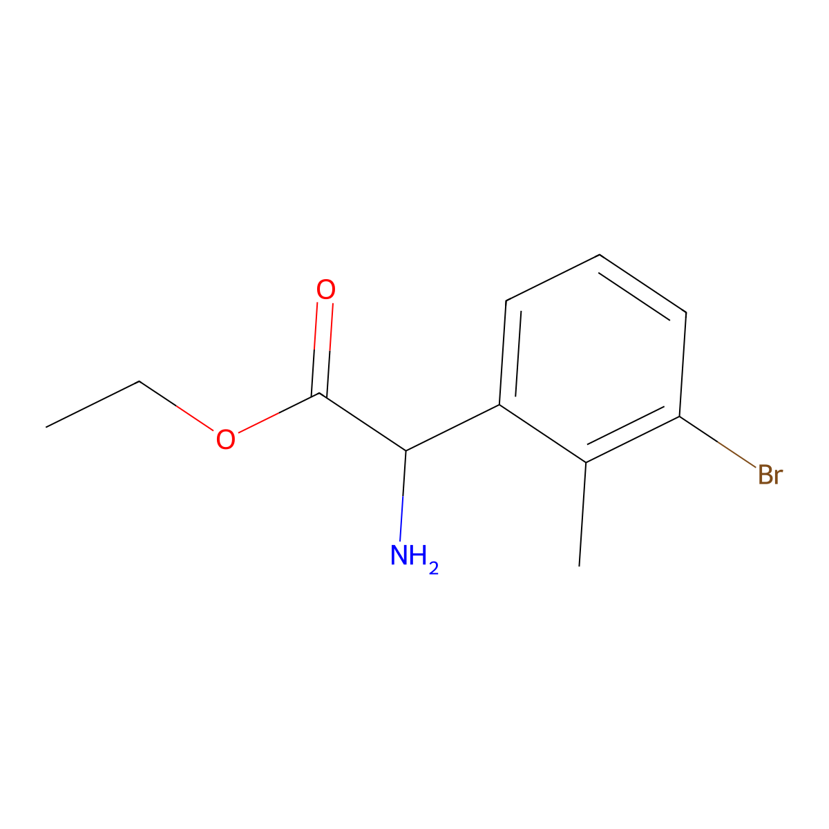 Ethyl 2-amino-2-(3-bromo-2-methylphenyl)acetate molecular structure, CAS 2103778-88-5