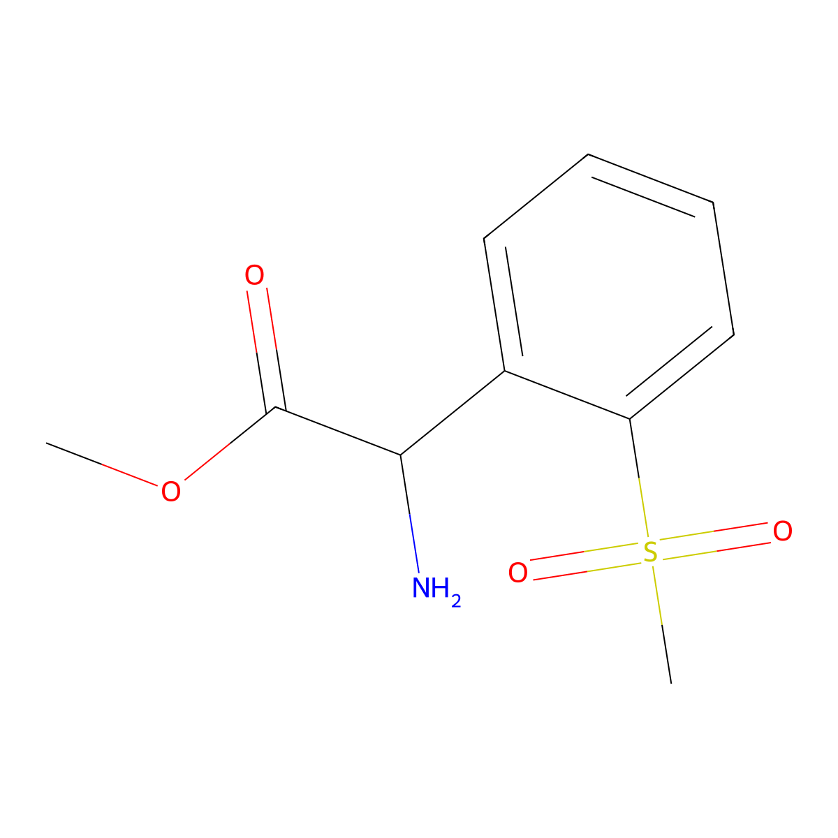 Methyl 2-amino-2-(2-methanesulfonylphenyl)acetate molecular structure, CAS 2103806-90-0
