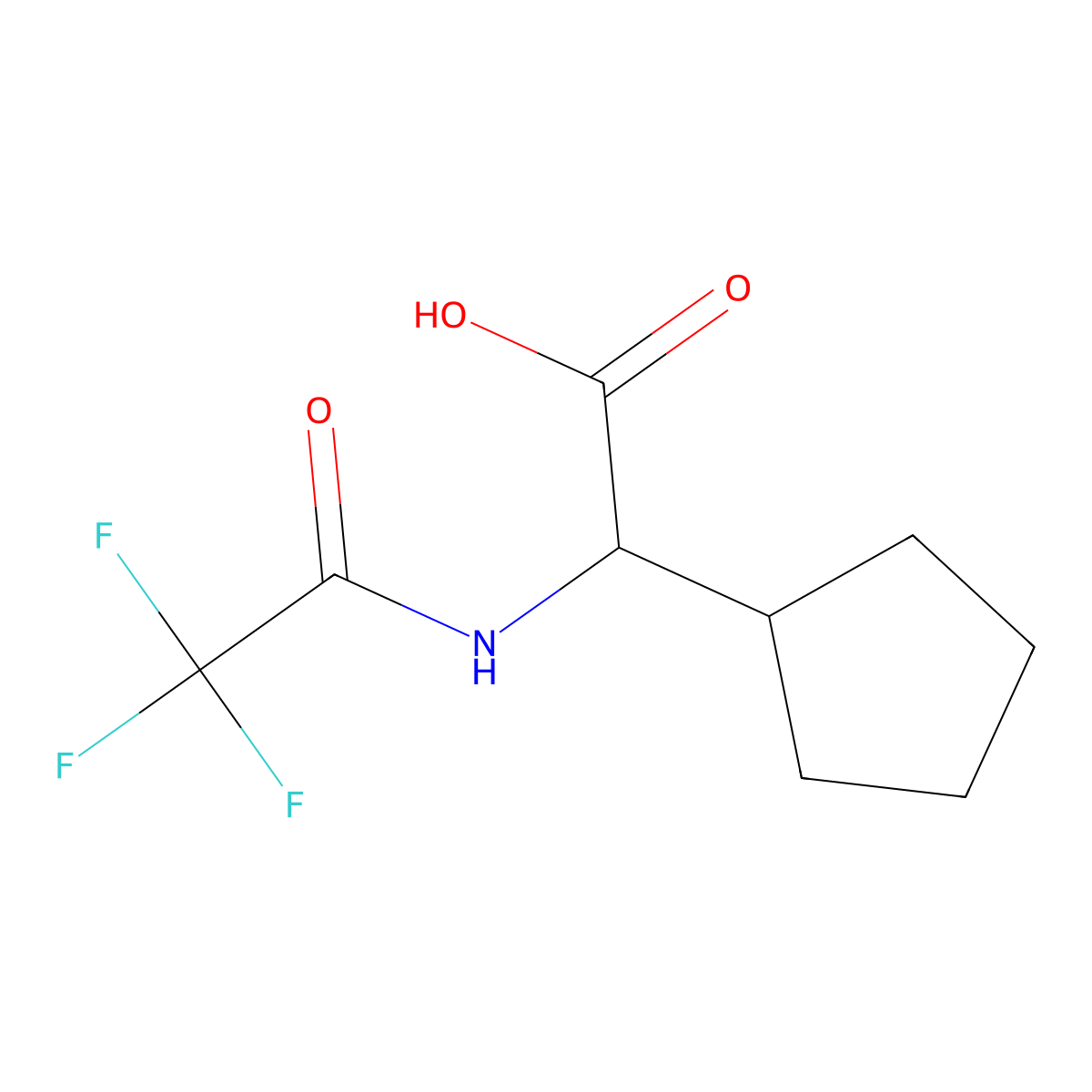 2-Cyclopentyl-2-(trifluoroacetamido)acetic acid molecular structure, CAS 2103816-65-3