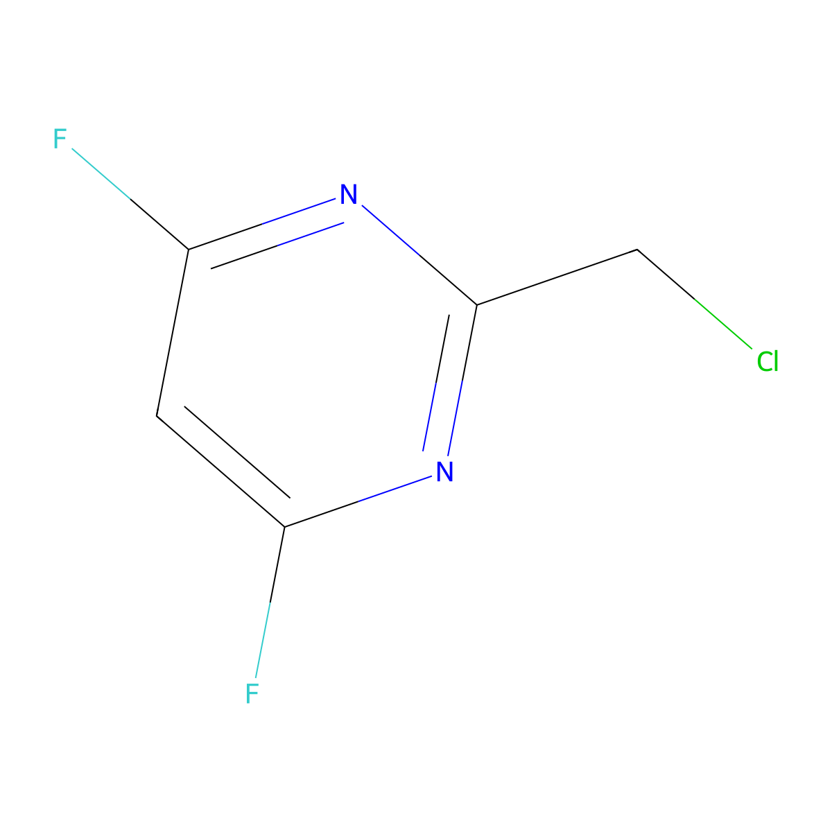 2-(Chloromethyl)-4,6-difluoropyrimidine molecular structure, CAS 2103857-03-8