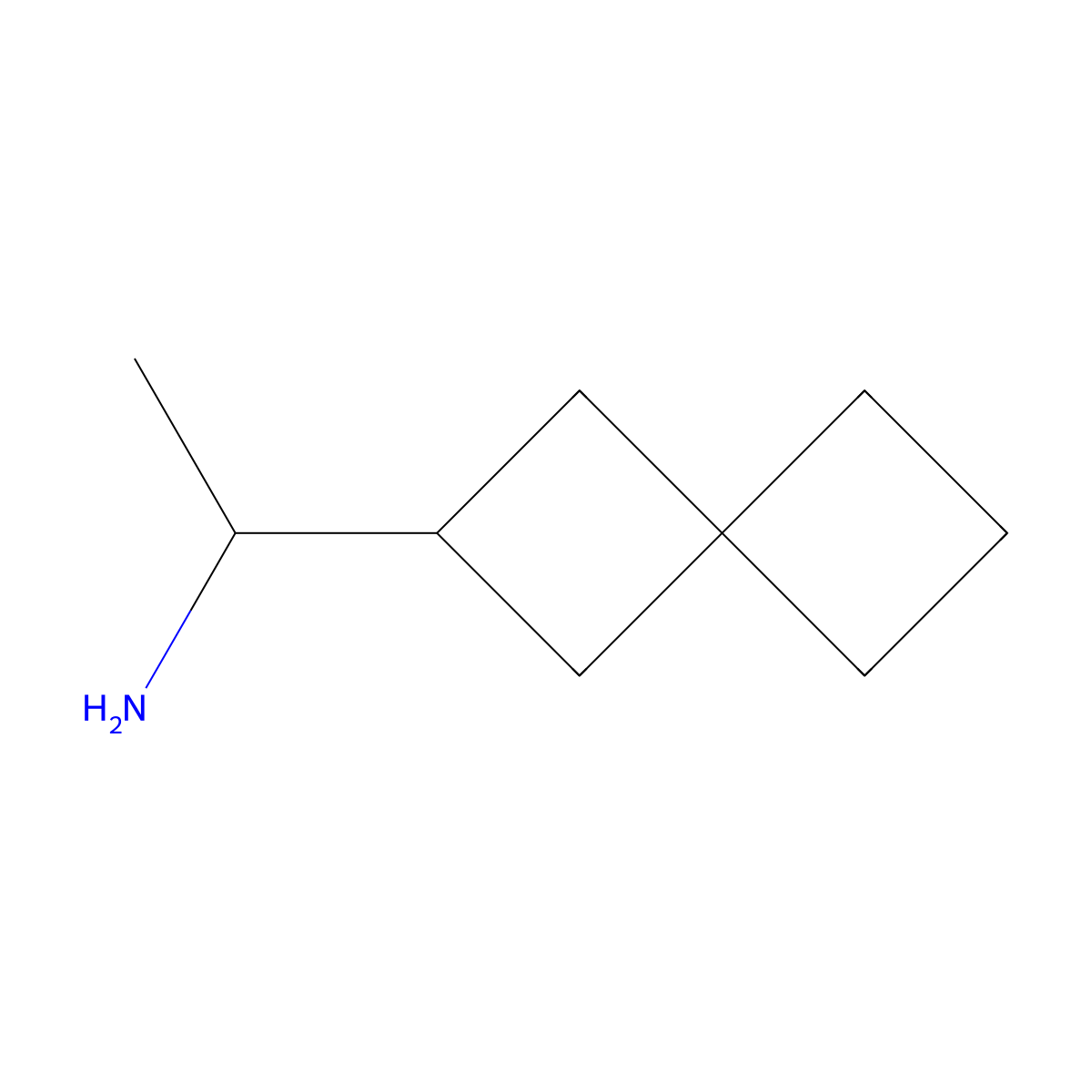 1-{Spiro[3.3]heptan-2-yl}ethan-1-amine molecular structure, CAS 2103878-76-6