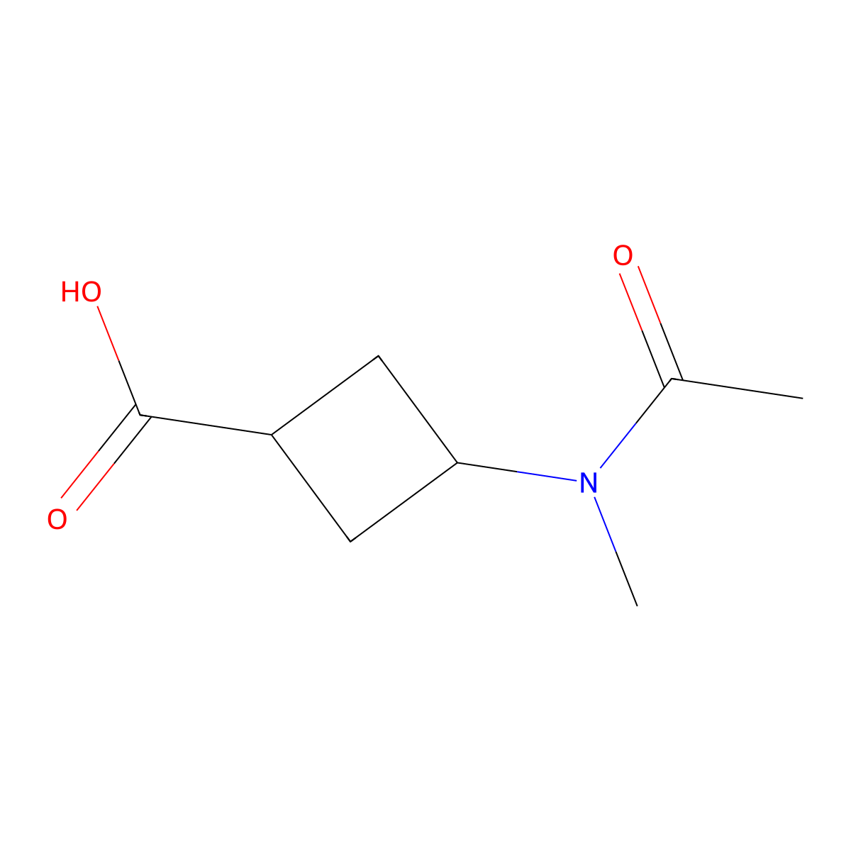 3-(N-methylacetamido)cyclobutane-1-carboxylic acid molecular structure, CAS 2103909-45-9