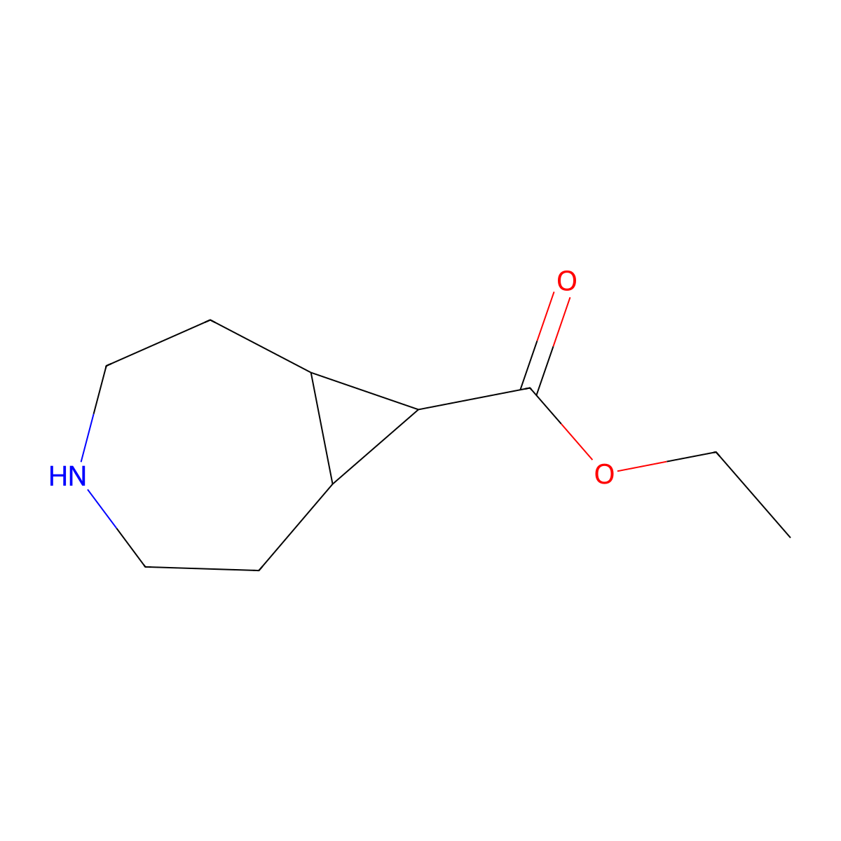Ethyl 4-azabicyclo[5.1.0]octane-8-carboxylate molecular structure, CAS 2103917-89-9