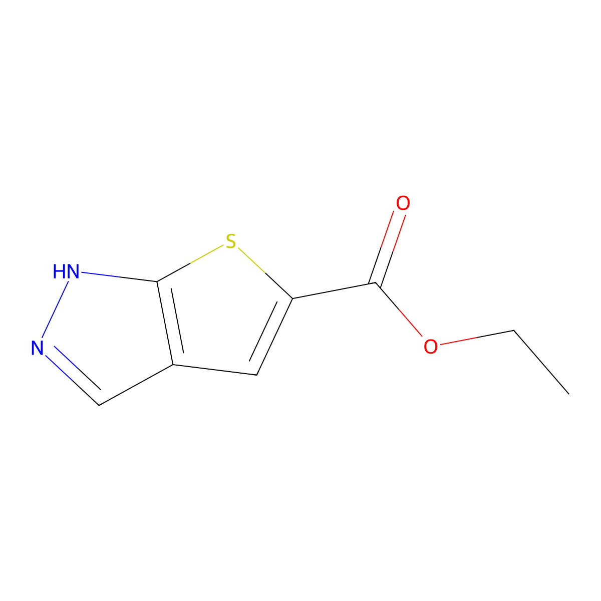 ethyl 1H-thieno[2,3-c]pyrazole-5-carboxylate molecular structure, CAS 2103918-66-5
