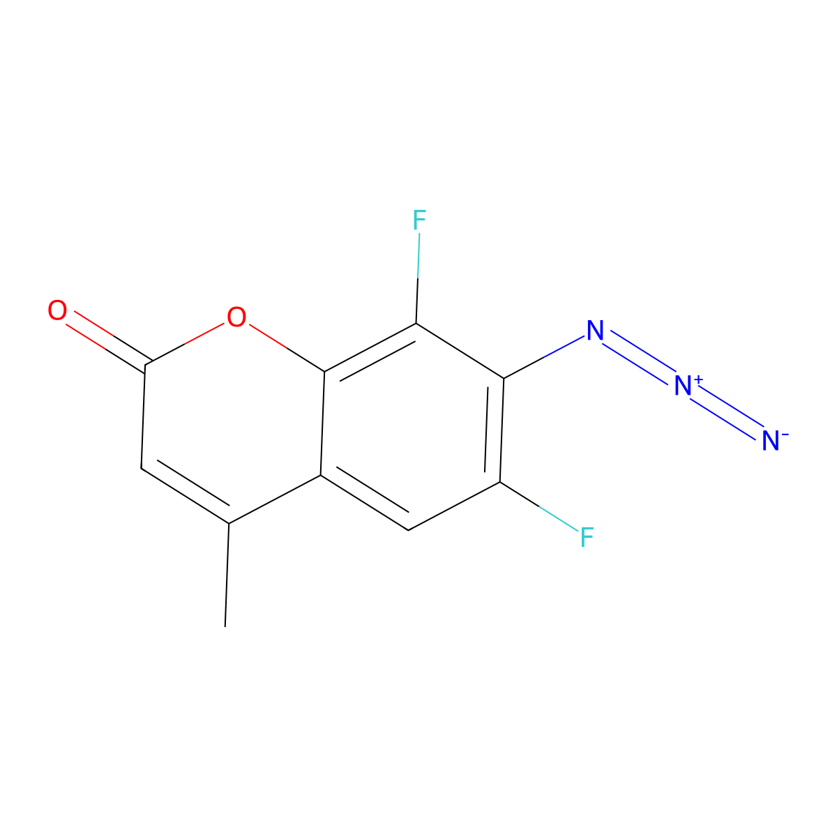7-Azido-6,8-difluoro-4-methyl-2H-1-benzopyran-2-one molecular structure, CAS 2103919-91-9