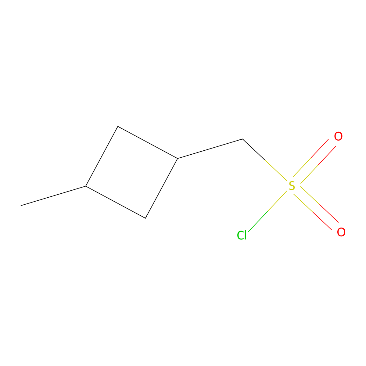 (3-Methylcyclobutyl)methanesulfonyl chloride molecular structure, CAS 2103946-11-6
