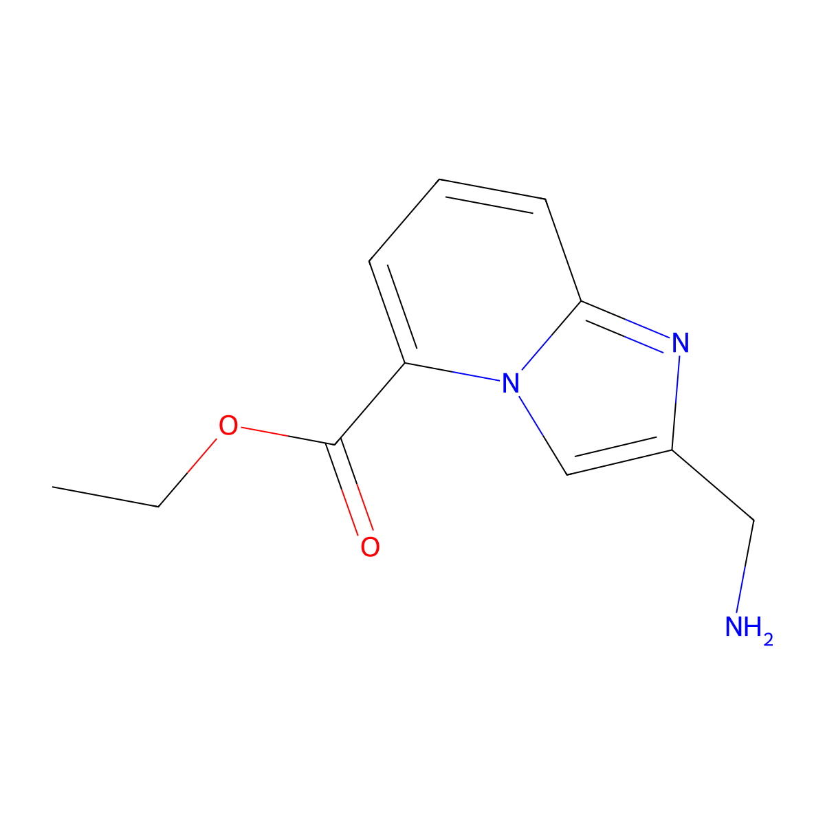 Ethyl 2-(aminomethyl)imidazo[1,2-a]pyridine-5-carboxylate molecular structure, CAS 2103952-02-7