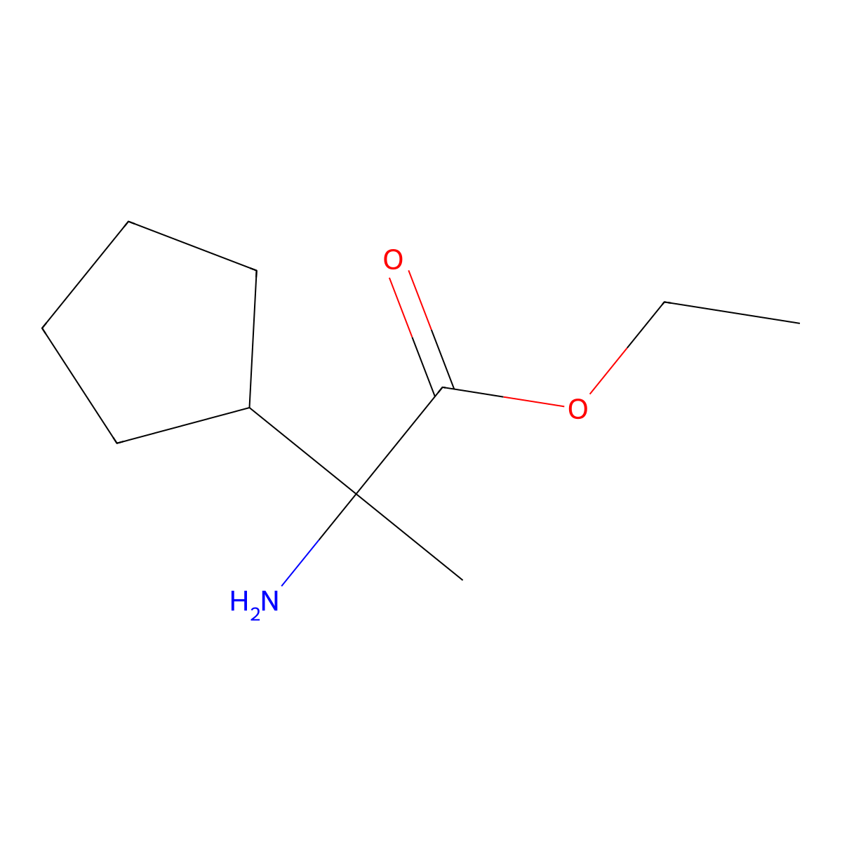 Ethyl 2-amino-2-cyclopentylpropanoate molecular structure, CAS 2103965-55-3