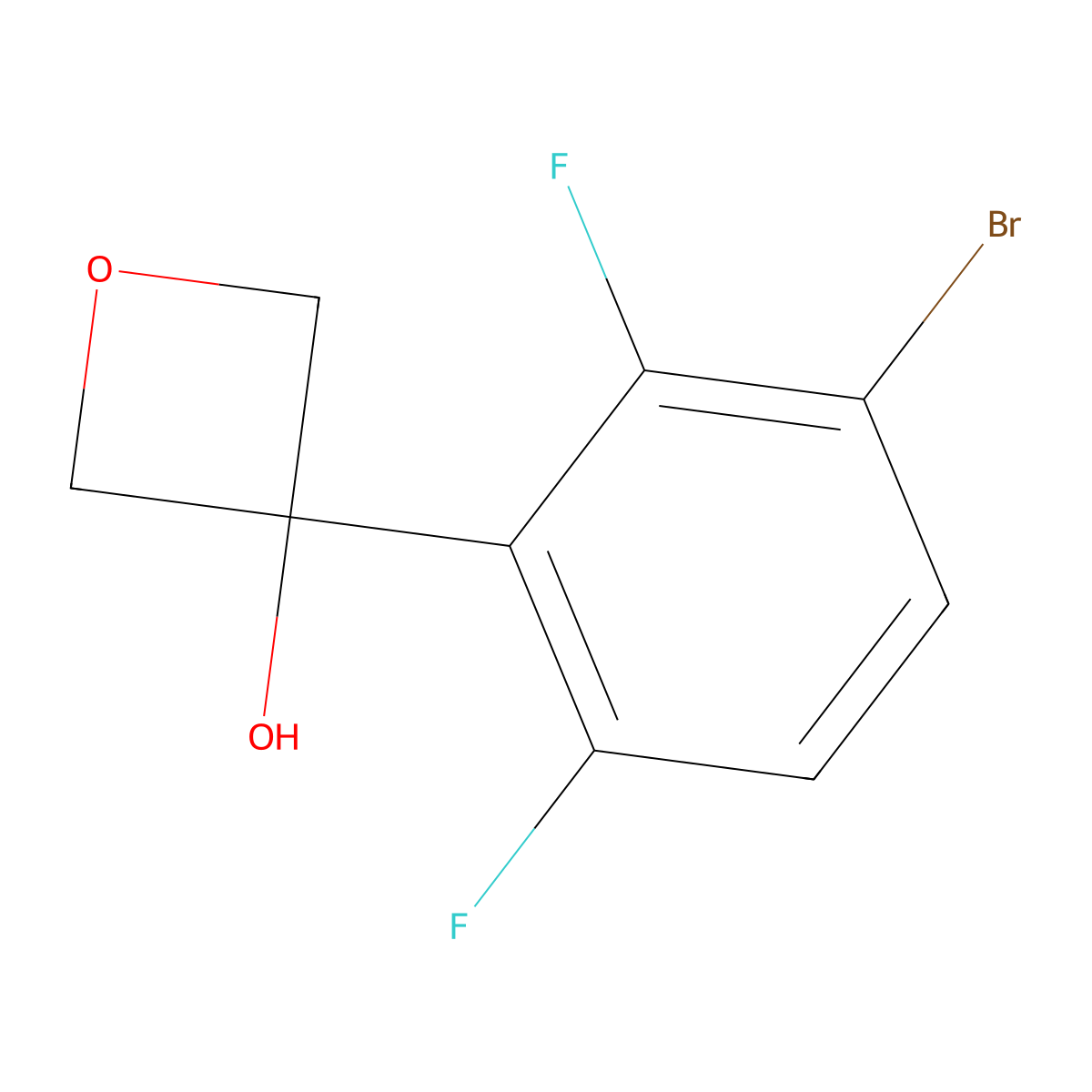 3-(3-Bromo-2,6-difluorophenyl)oxetan-3-ol molecular structure, CAS 2103968-61-0