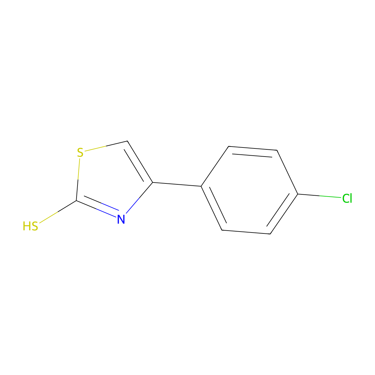 4-(4-Chlorophenyl)-1,3-thiazole-2-thiol molecular structure, CAS 2104-00-9