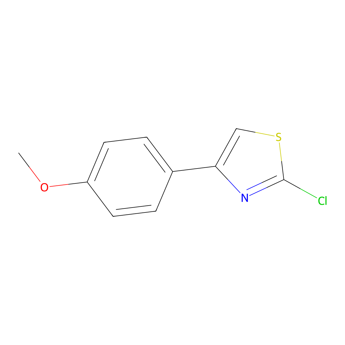 2-Chloro-4-(4-methoxyphenyl)thiazole molecular structure, CAS 2104-01-0