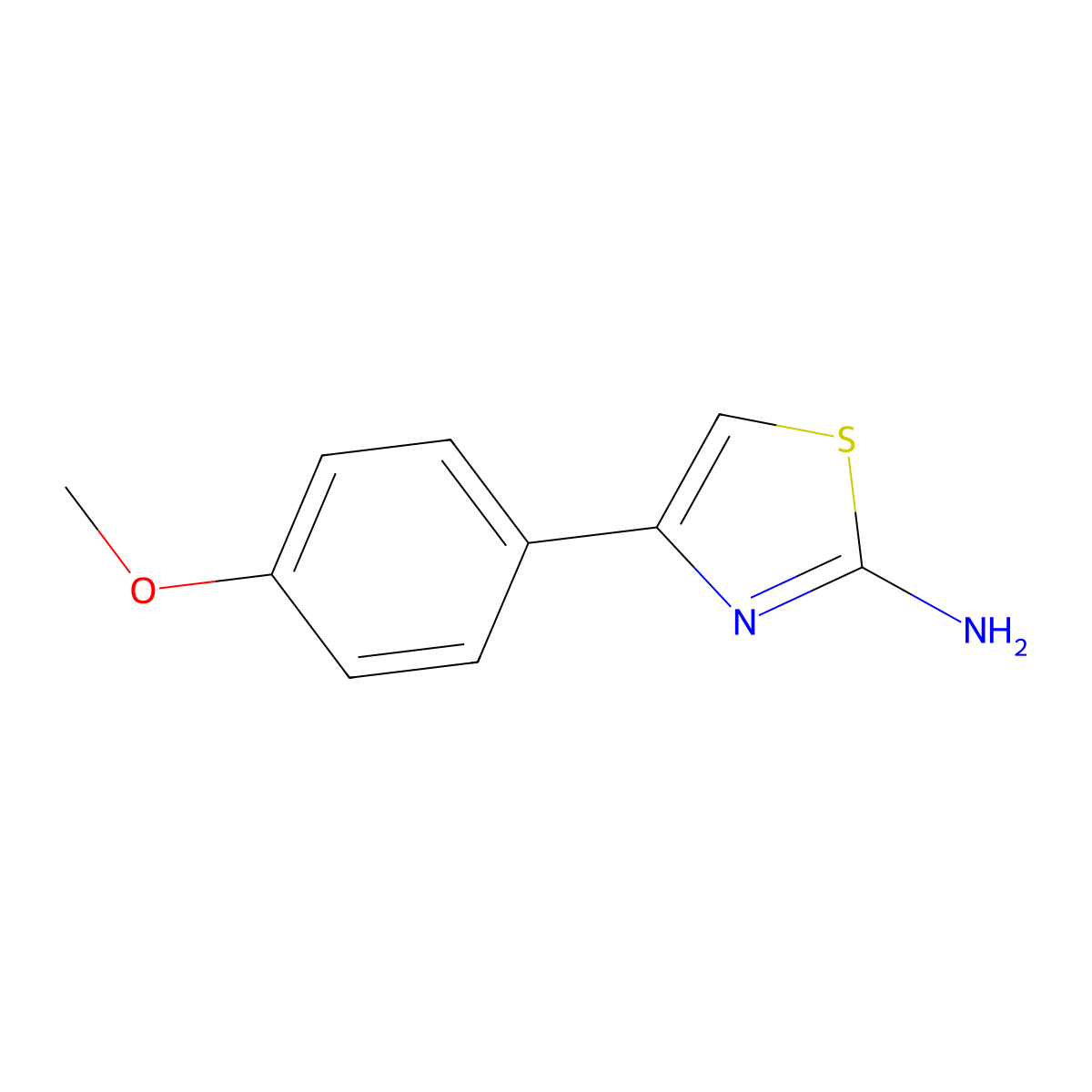 2-Amino-4-(4-methoxyphenyl)thiazole molecular structure, CAS 2104-04-3
