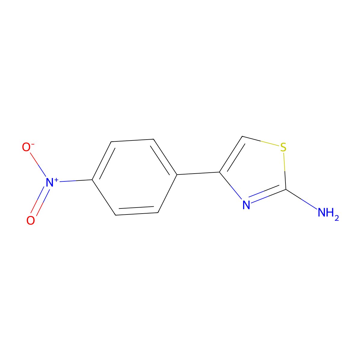 2-Amino-4-(p-nitrophenyl)thiazole molecular structure, CAS 2104-09-8