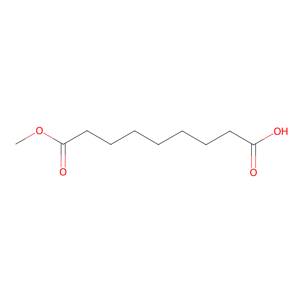 Monomethyl azelate molecular structure, CAS 2104-19-0