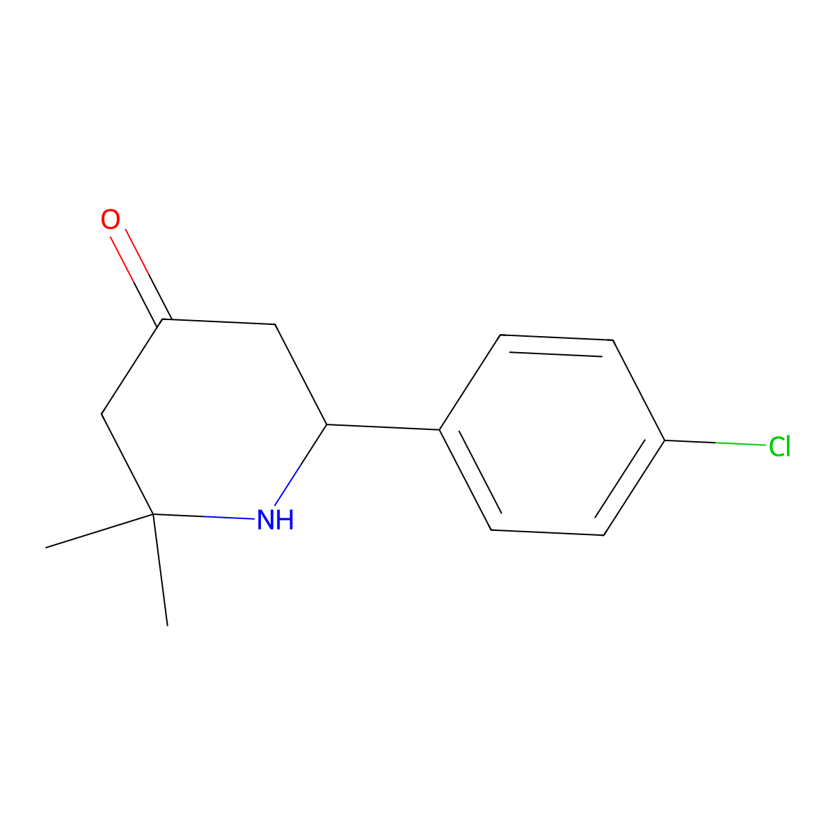 6-(4-Chlorophenyl)-2,2-dimethylpiperidin-4-one molecular structure, CAS 2104-81-6