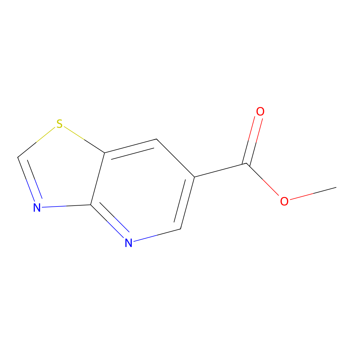 Methyl thiazolo[4,5-b]pyridine-6-carboxylate molecular structure, CAS 2104019-86-3