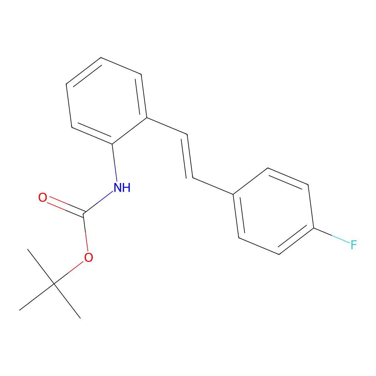tert-Butyl (E)-(2-(4-fluorostyryl)phenyl)carbamate molecular structure, CAS 2104040-71-1
