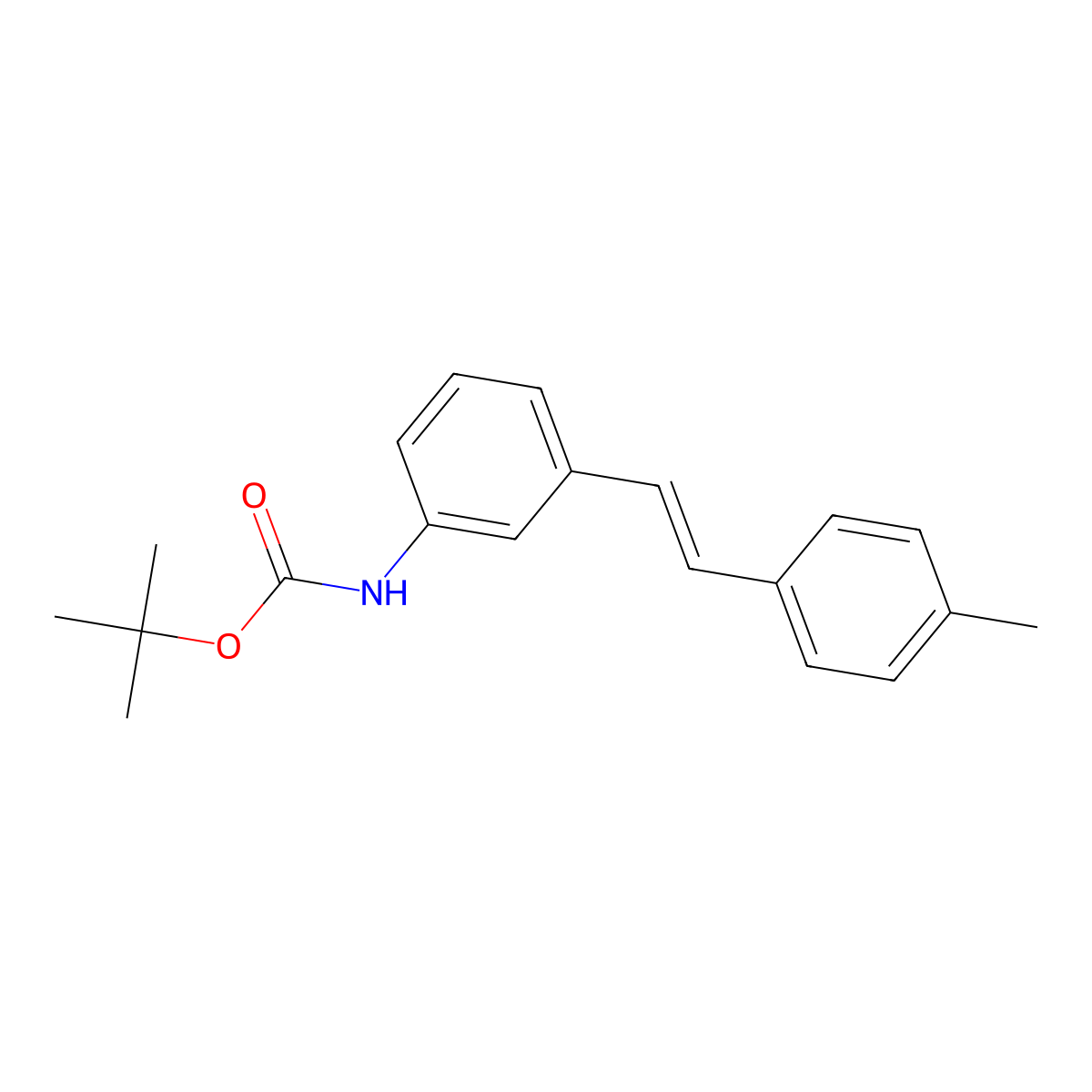 tert-Butyl (E)-(3-(4-methylstyryl)phenyl)carbamate molecular structure, CAS 2104040-84-6