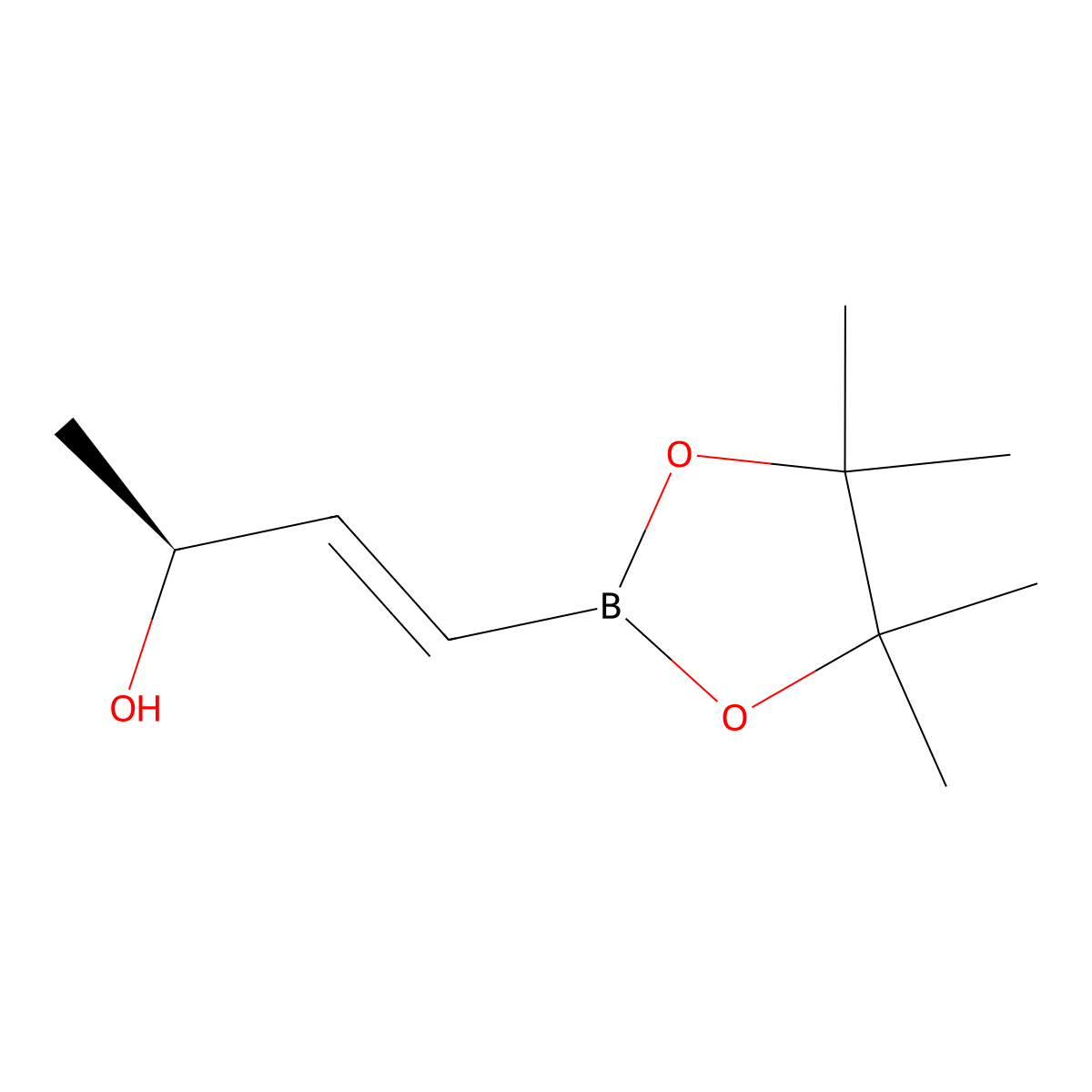 (2S,3E)-4-(4,4,5,5-tetramethyl-1,3,2-dioxaborolan-2-yl)but-3-en-2-ol molecular structure, CAS 210408-23-4