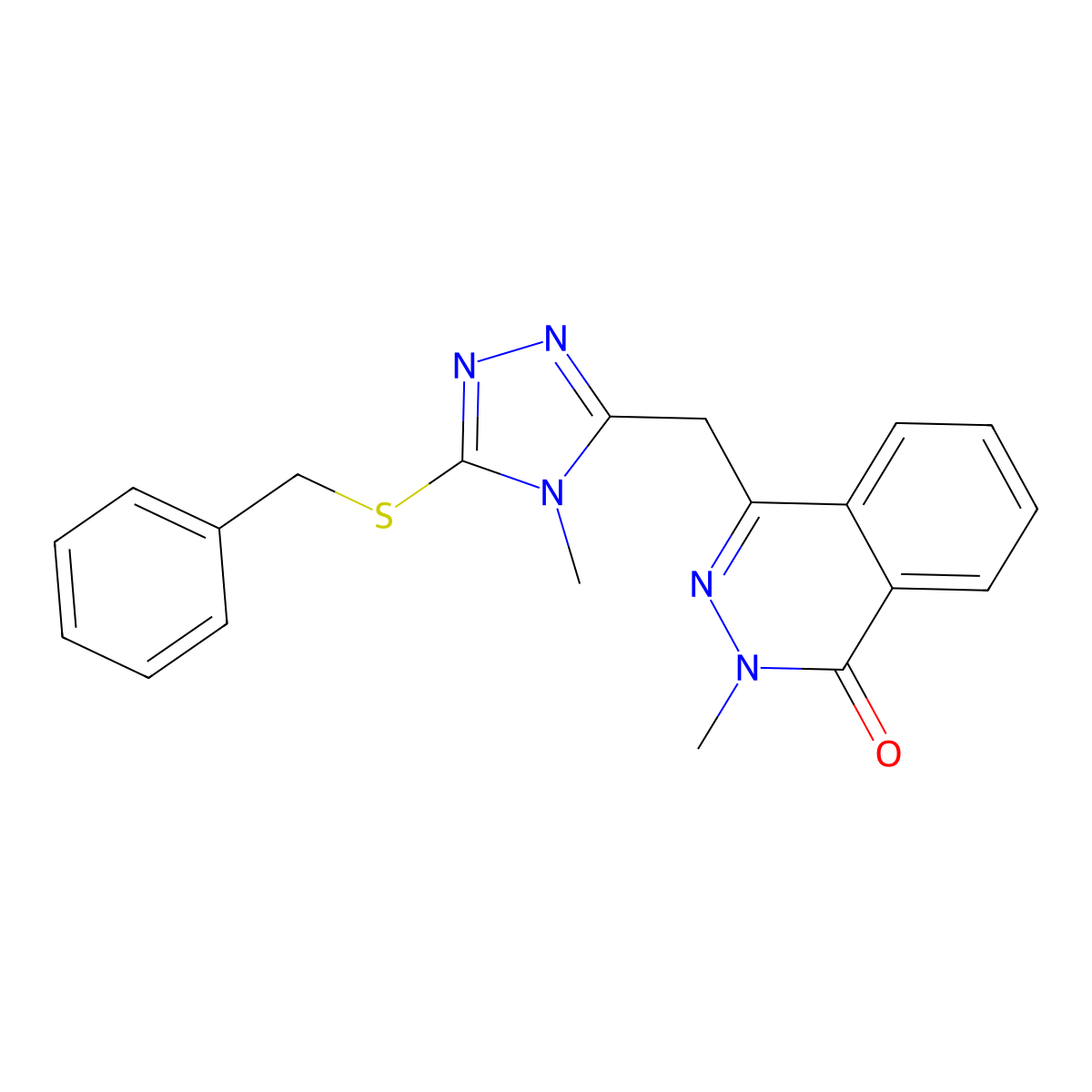 4-[(5-Benzylsulfanyl-4-methyl-1,2,4-triazol-3-yl)methyl]-2-methylphthalazin-1-one molecular structure, CAS 210411-25-9