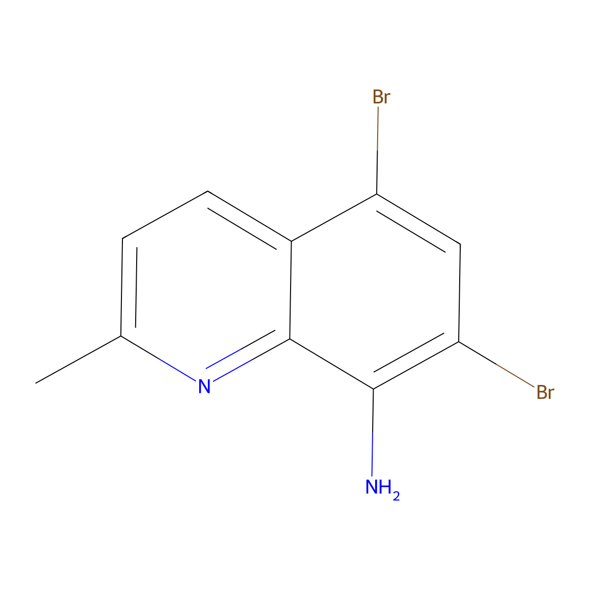 5,7-Dibromo-2-methyl-quinolin-8-ylamine molecular structure, CAS 2104152-51-2