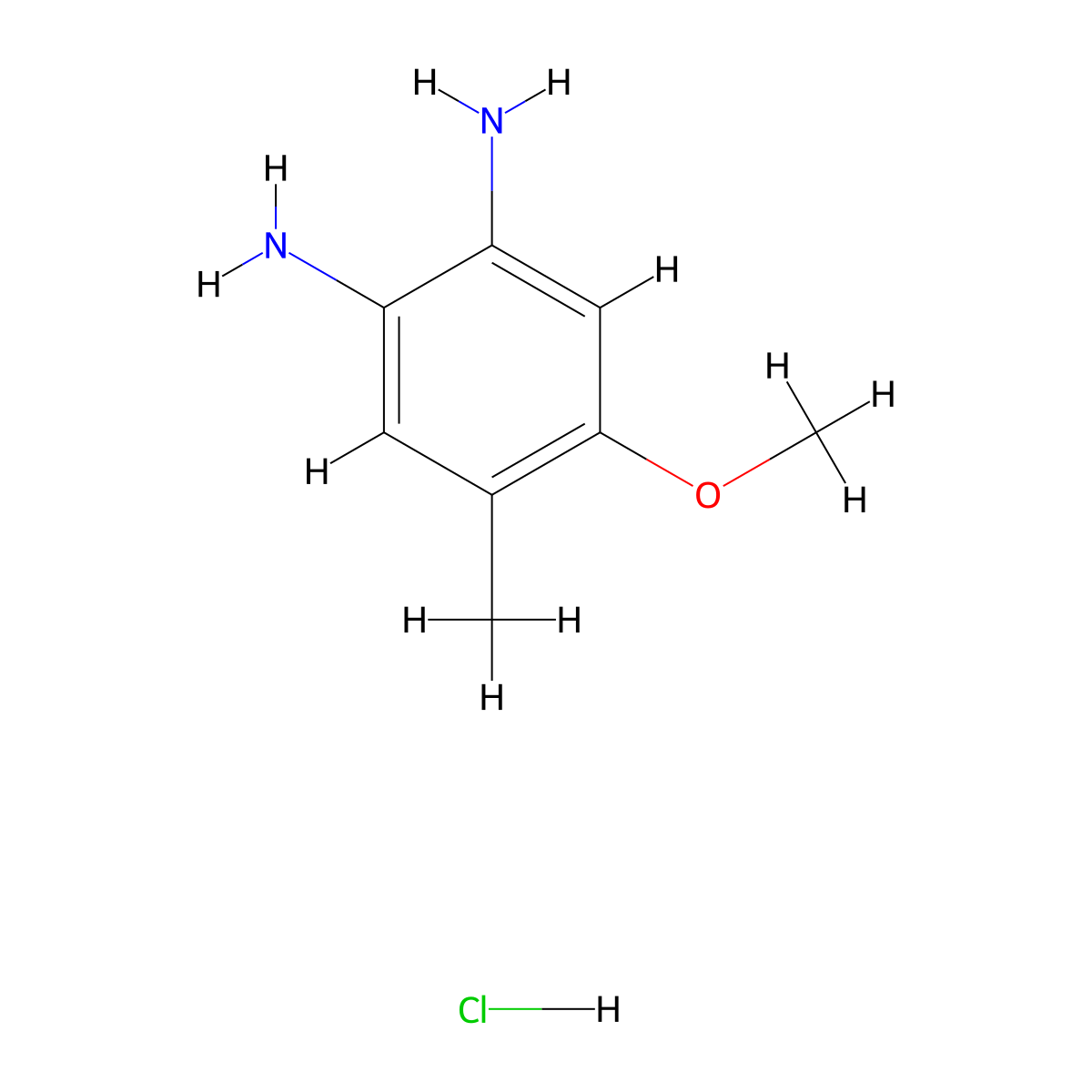 4-Methoxy-5-methyl-benzene-1,2-diamine hydrochloride molecular structure, CAS 2104152-52-3