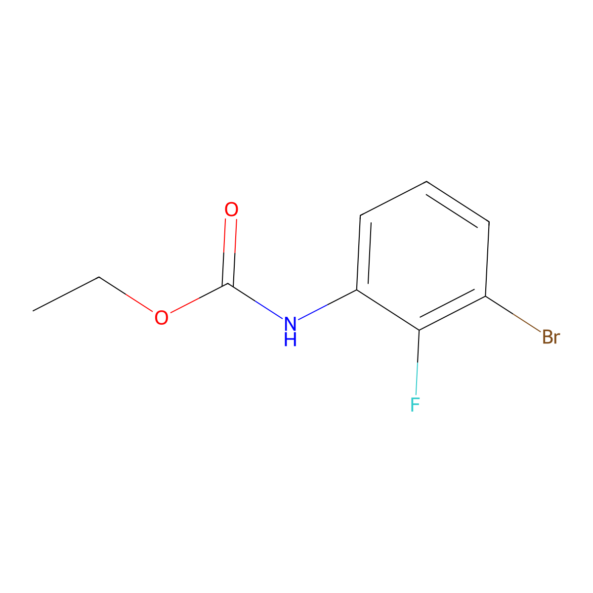 ethyl N-(3-bromo-2-fluorophenyl)carbamate molecular structure, CAS 2104154-26-7