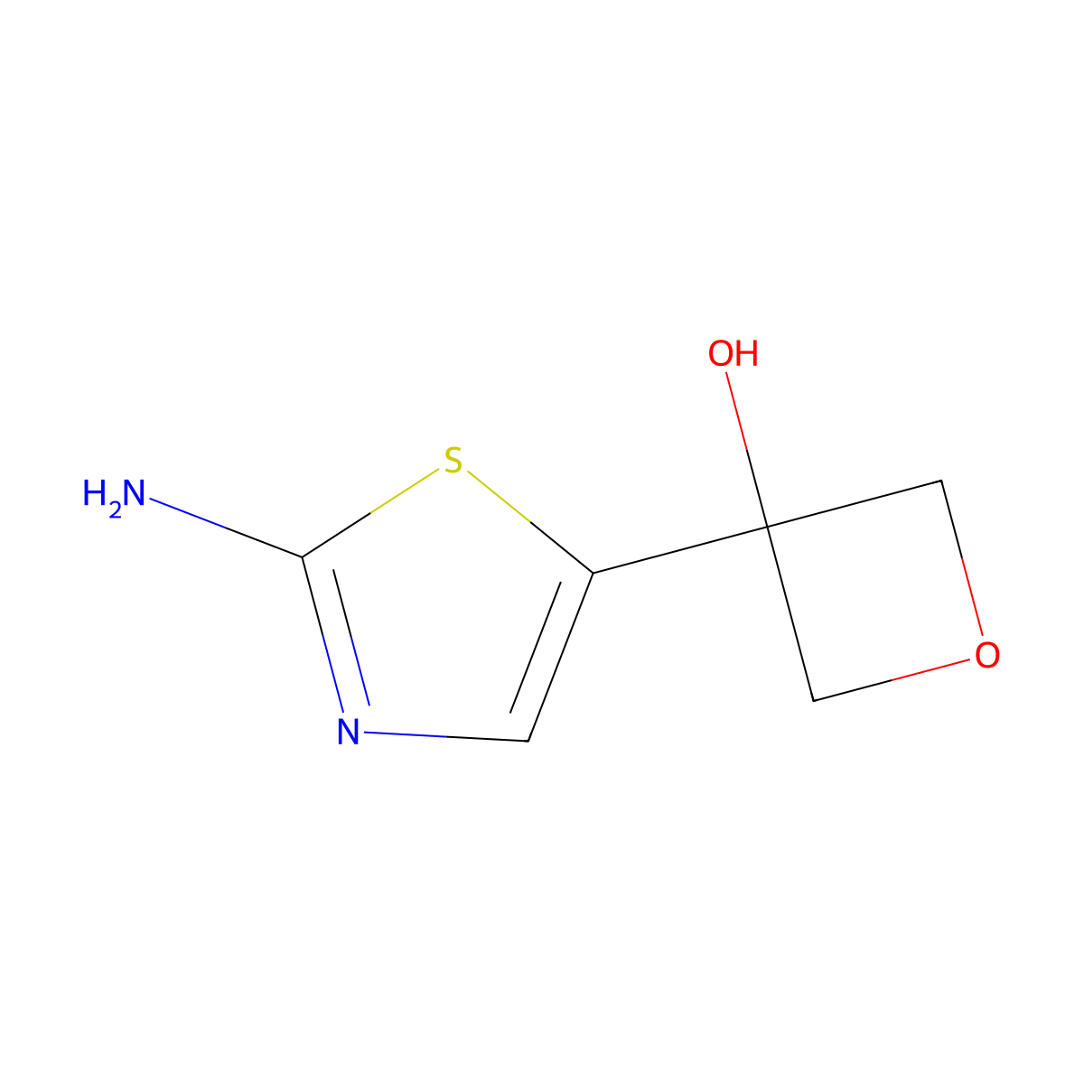 3-(2-Amino-1,3-thiazol-5-yl)oxetan-3-ol molecular structure, CAS 2104155-17-9