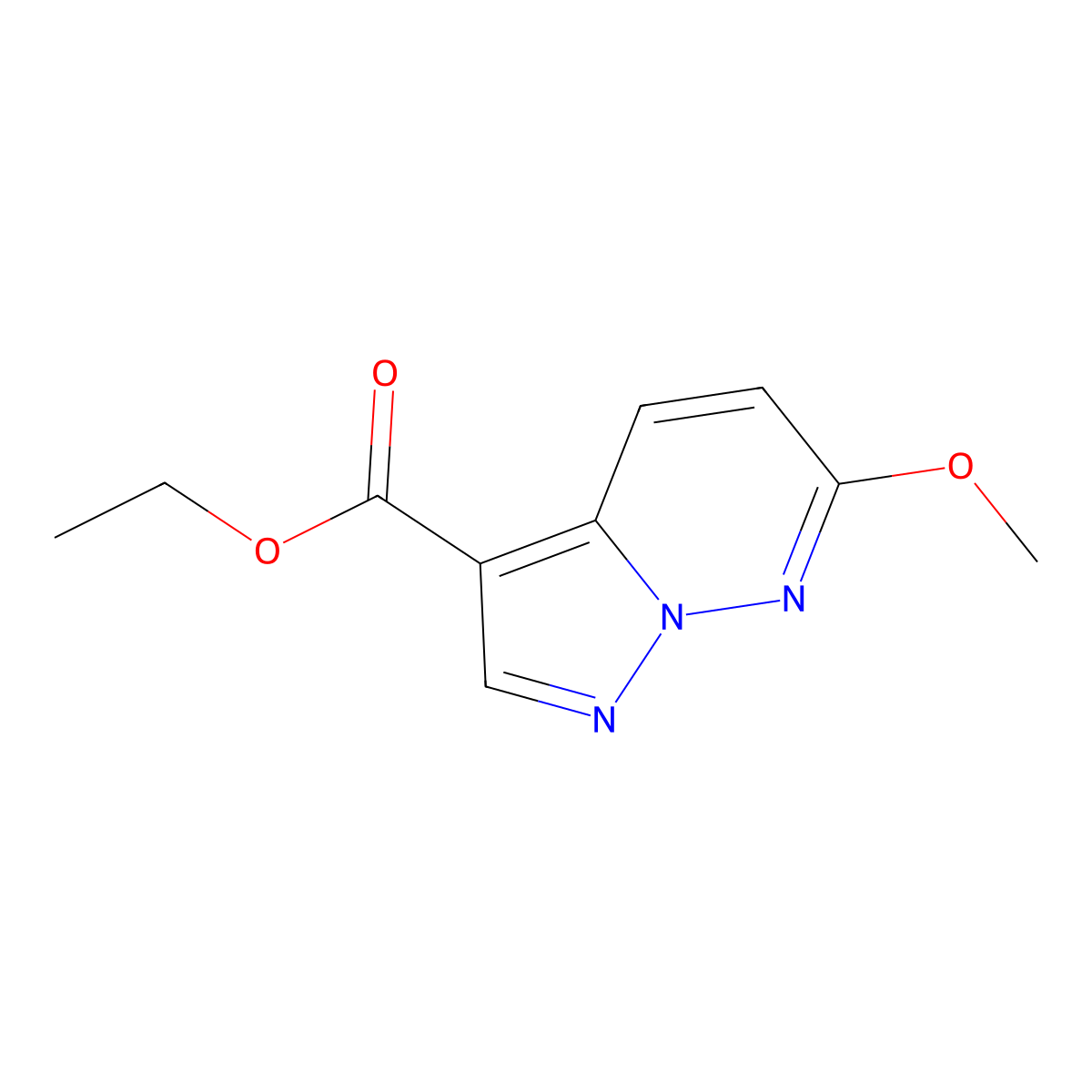 Ethyl 6-methoxypyrazolo[1,5-b]pyridazine-3-carboxylate molecular structure, CAS 2104165-64-0