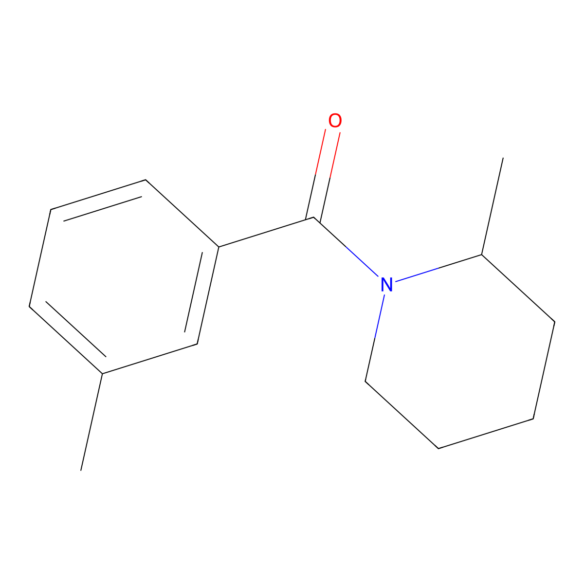2-Methyl-1-(3-methylbenzoyl)piperidine molecular structure, CAS 21042-59-1