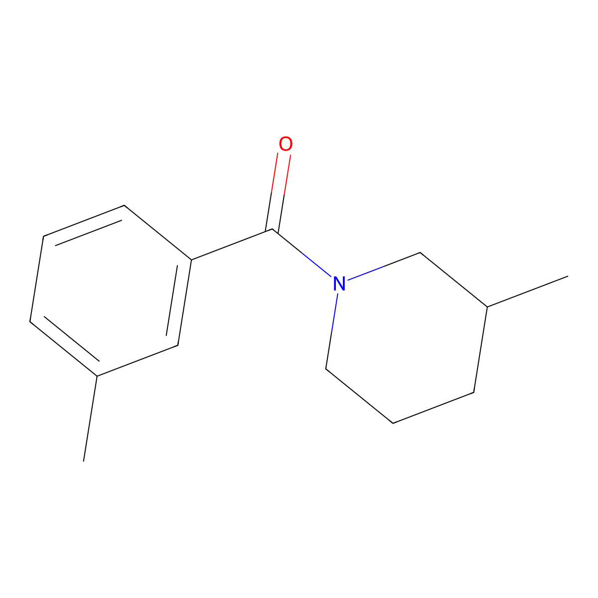 3-Methyl-1-(3-methylbenzoyl)piperidine molecular structure, CAS 21042-60-4
