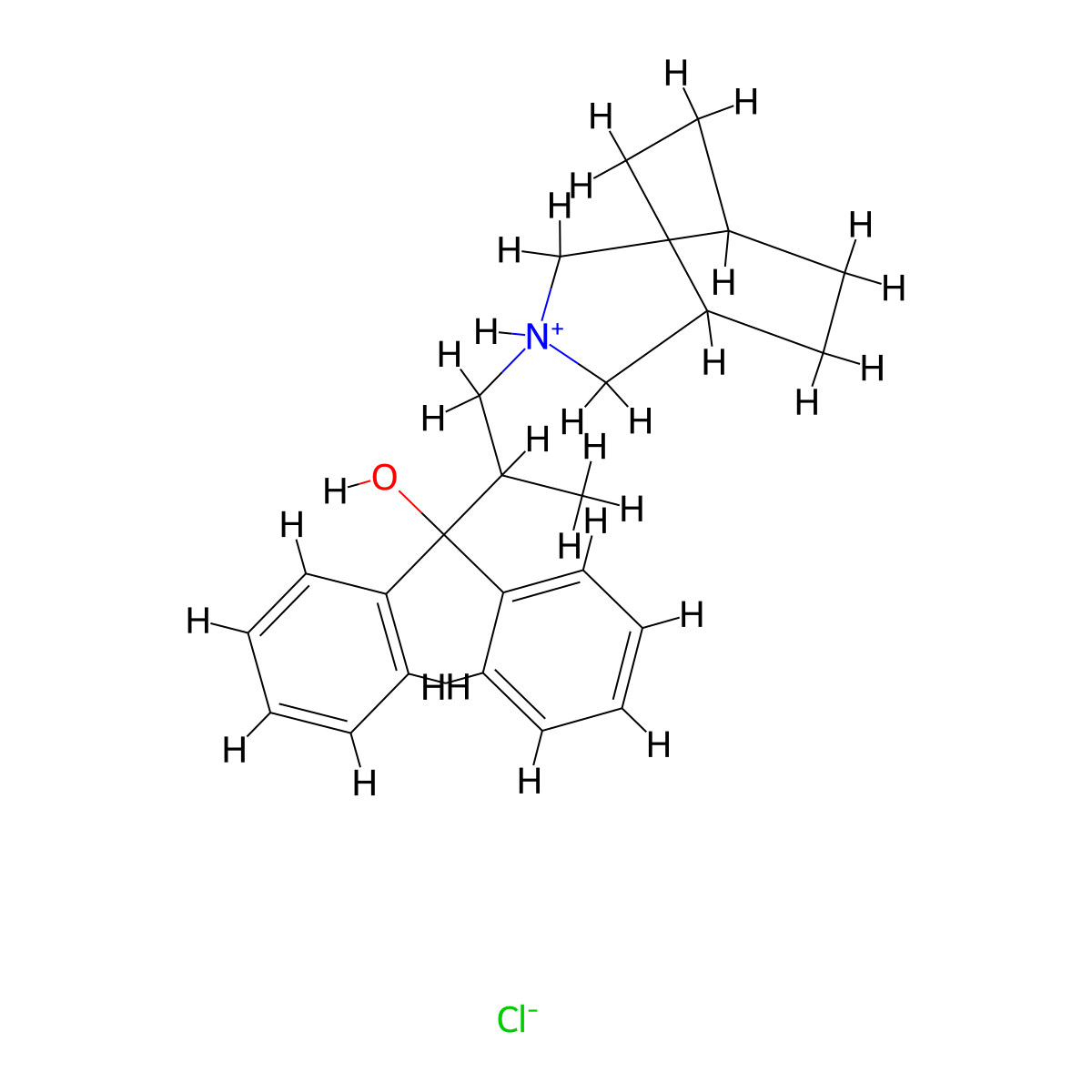 3-Azabicyclo(3.2.2)nonane-3-propanol, beta-methyl-alpha,alpha-diphenyl-, hydrochloride molecular structure, CAS 21042-91-1