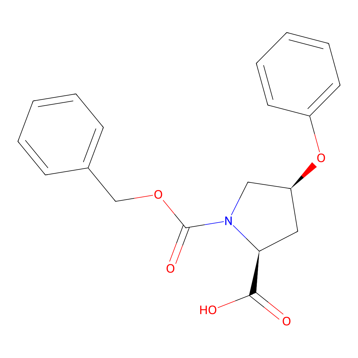 (2S,4S)-1-[(benzyloxy)carbonyl]-4-phenoxypyrrolidine-2-carboxylic acid molecular structure, CAS 210420-42-1