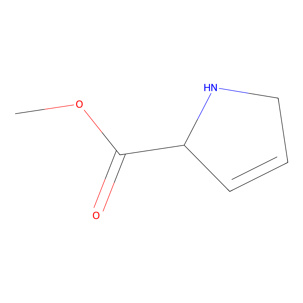 Methyl (2S)-2,5-dihydro-1H-pyrrole-2-carboxylate molecular structure, CAS 210420-92-1