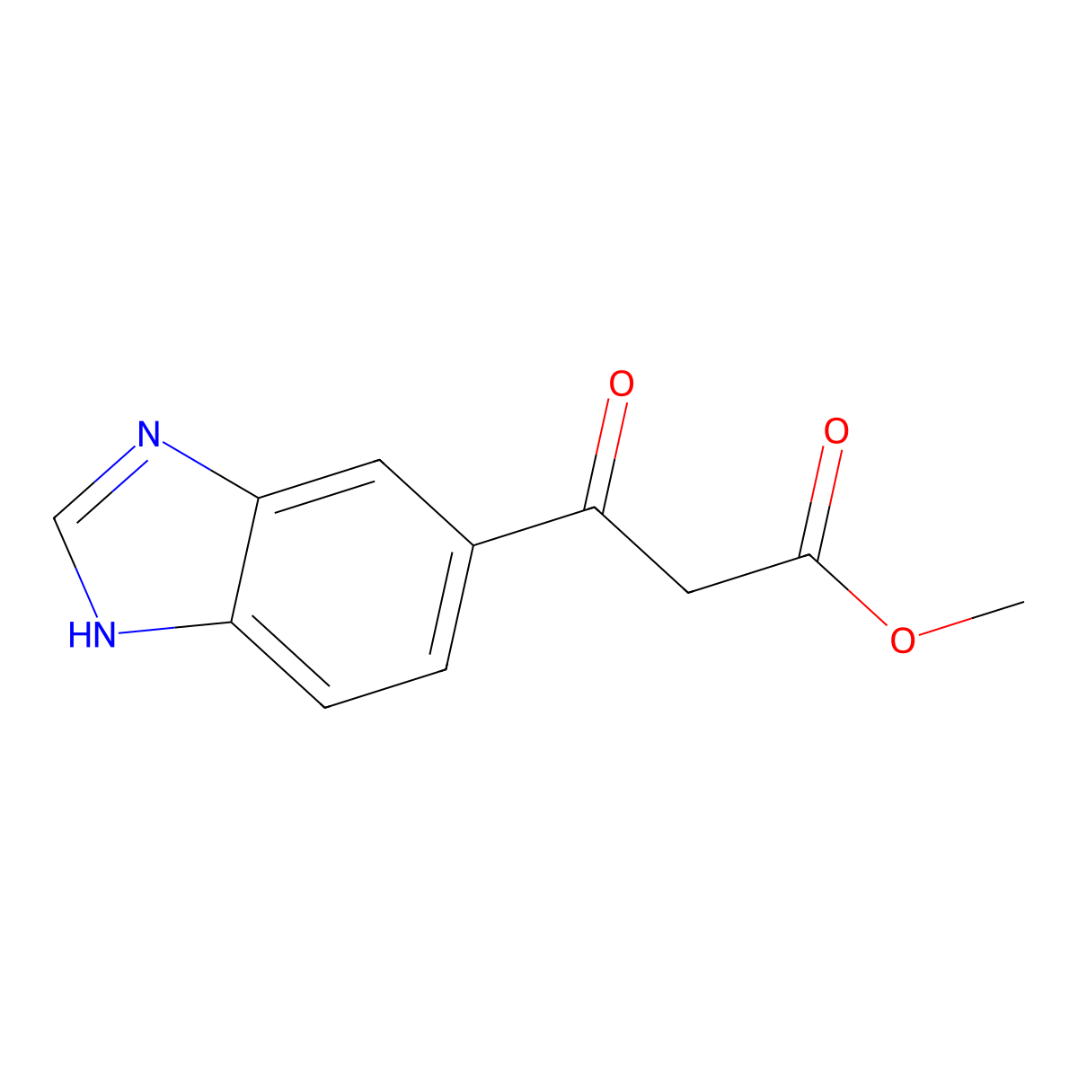 methyl 3-(1H-1,3-benzodiazol-5-yl)-3-oxopropanoate molecular structure, CAS 2104200-34-0