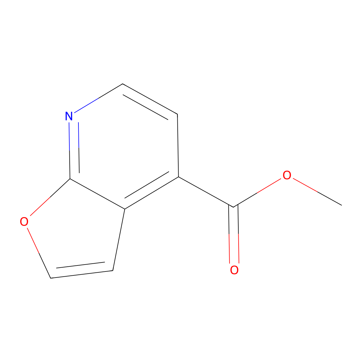 Methyl furo[2,3-b]pyridine-4-carboxylate molecular structure, CAS 2104210-06-0