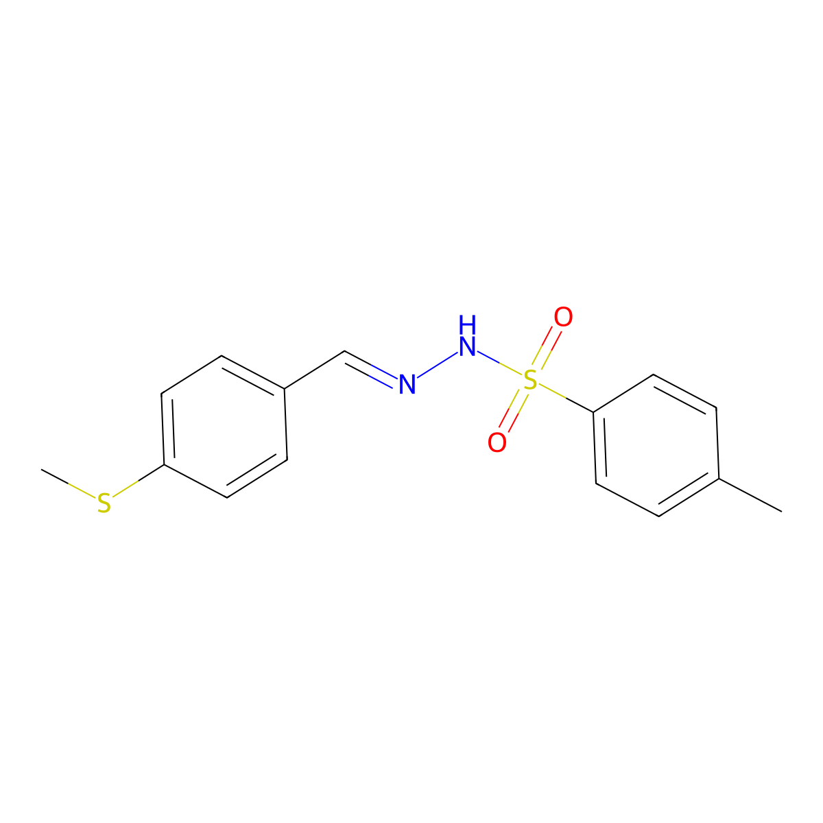 4-Methyl-N'-(4-(methylthio)benzylidene)benzenesulfonohydrazide molecular structure, CAS 210422-77-8