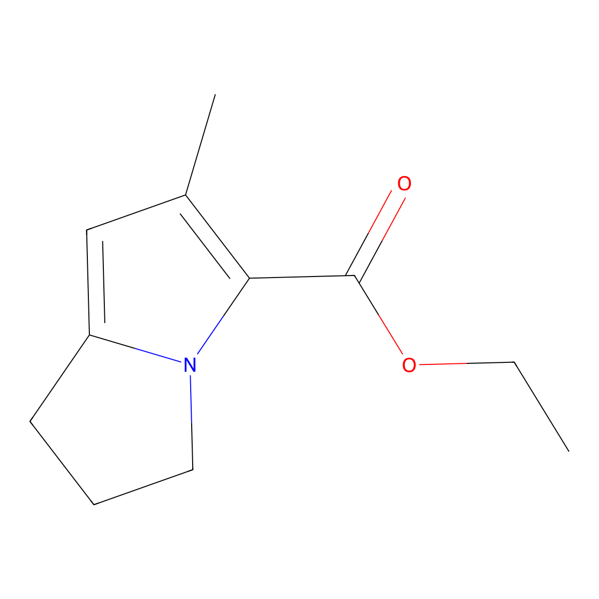 Ethyl 2-methyl-6,7-dihydro-5H-pyrrolizine-3-carboxylate molecular structure, CAS 2104220-54-2